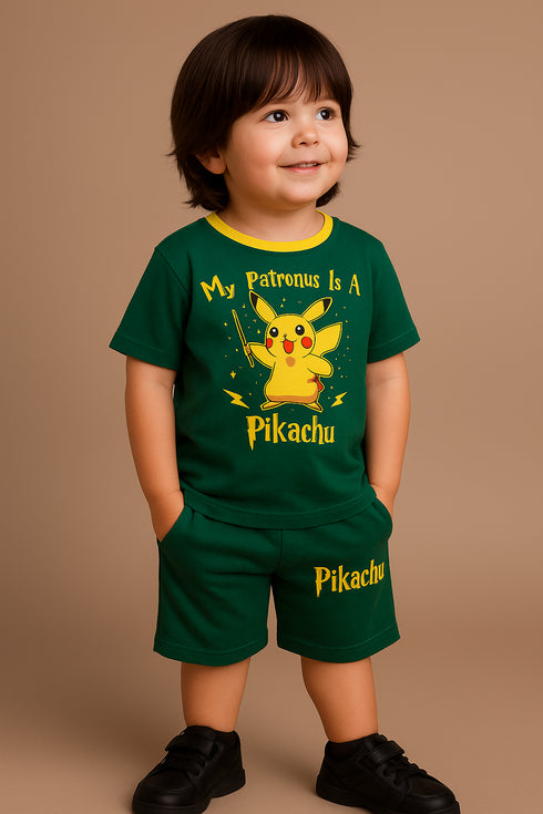 Patronus Pikachu Cotton Short Set (Bolt Green)